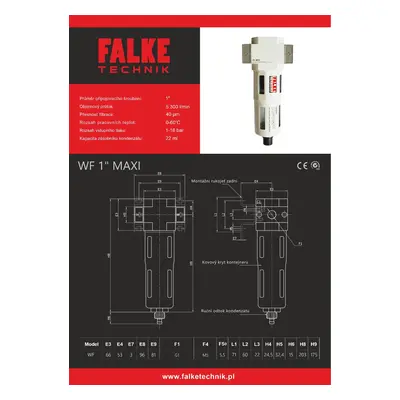 Odlučovač kondenzátu Falke Technik Wf maxi šroubení 1