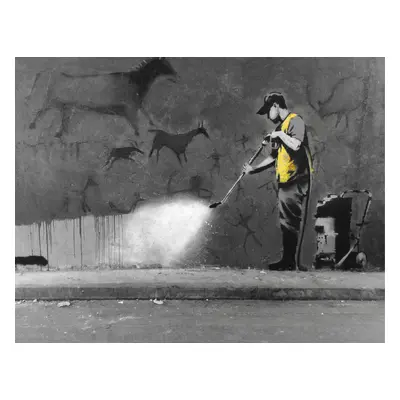 Reprodukce na plátně Banksy Washing Man 120x80 Nový