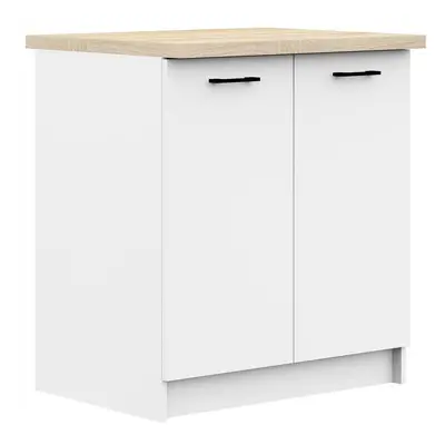 Kuchynská Skříň S80 2D Bílá Olivová Worktop