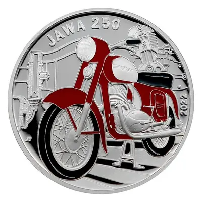 Stříbrná mince 500 Kč Motocykl Jawa 250 2022 Proof Čnb stav Unc