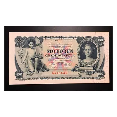 100 Kč 1931 série Ma top stav Unc perforace Specimen