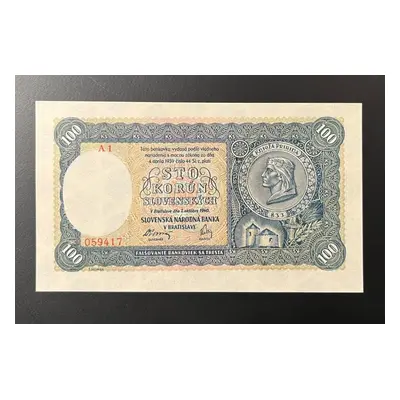 100 Ks 1940 sér. A1 Neperforovaná stav Unc