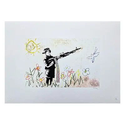 Banksy Crayon Shooter Certifikace Signováno 86/150 P.o.w.