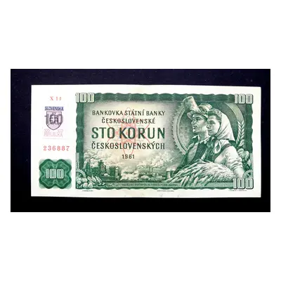 100 korun 1961 slovensky kolek vzacna serie X 14