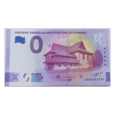 0 Euro bankovka souvenir Kezmarok - Drevena Sakralna 2021-3