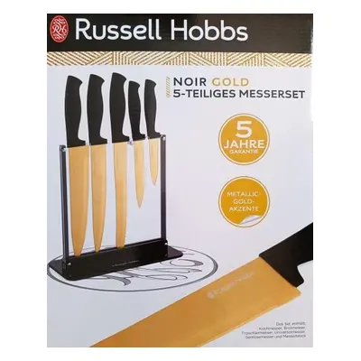 Russell Hobbs Blok na nože 5dílná sada nožů Noir Gold