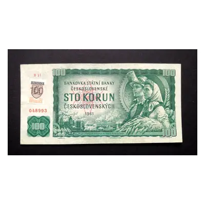 100 korun 1961 slovensky kolek serie B 11krasny stav