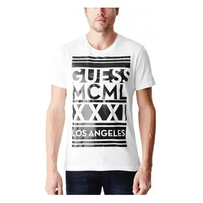 Pánské bílé tričko Guess-amstead Graphic v.XL2XL-MNOHO Modelů Skladem