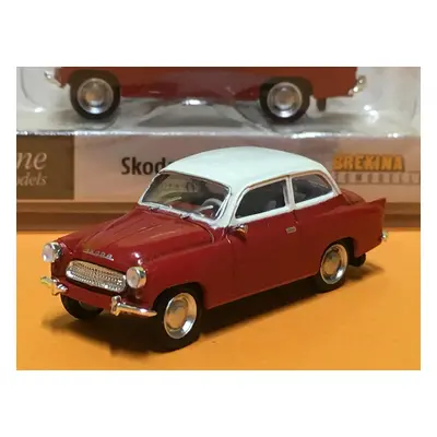 Škoda Octavia 1960 červená/bílá - Brekina 187 H0 (D3-š13)