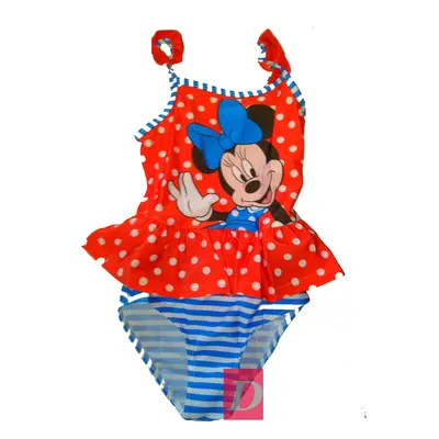 Eplusm Plavky Minnie Mouse jednodílné s puntíky červenomodré 110/116