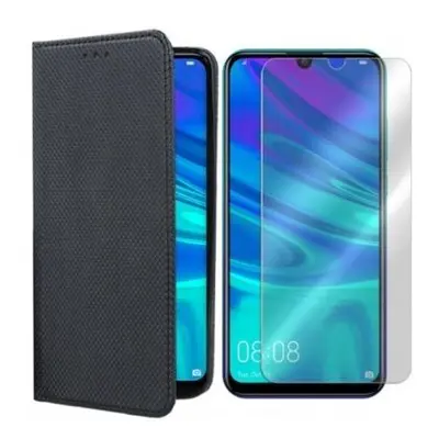 Flipové černé pouzdro Magnet tvrzené sklo pro Huawei P Smart 2019