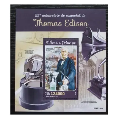 Svatý Tomáš 2016 Thomas Edison Mi Block 1159 Kat 12 1442