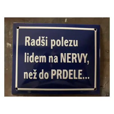 Smaltovaná cedule nová