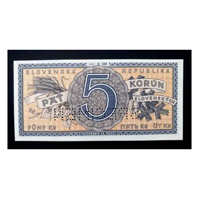 5 korun 1945 serie D 026 Unc