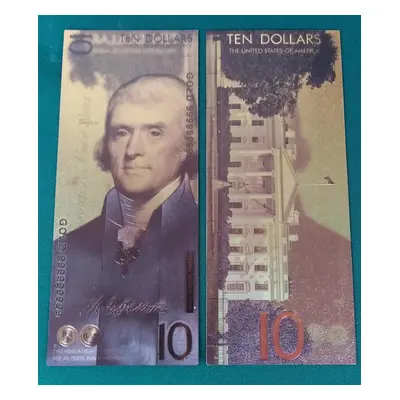 Usa 10 dolar 2018 Andrey Avgust design dollars Zlatá bankovka fólie