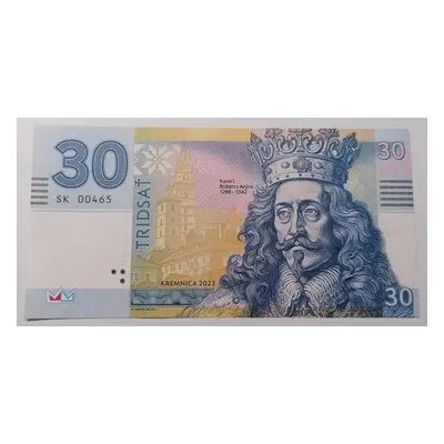 30 let od zavedení Sk Koruny Karel I. 2023 modrá Sk 00465 stav Unc