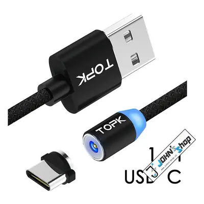 M5-Magnetický Usb kabel-Černý-USB C-1 m