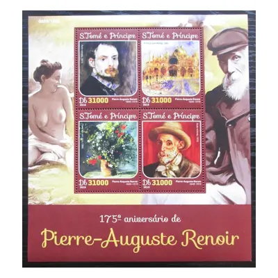 Svatý Tomáš 2016 Umění Pierre-auguste Renoir Mi 6521-24 Kat 12 1437