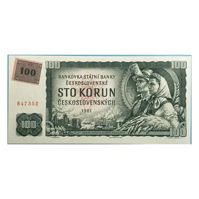 100 Koruna 1961 Kolkovaná - Unc - Serie G 96