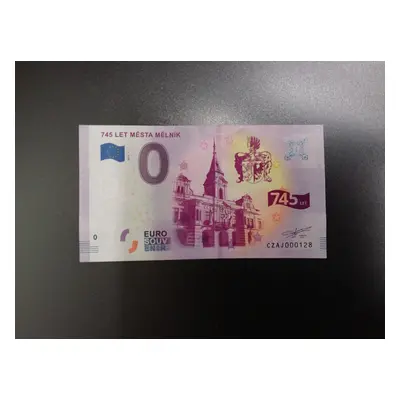 0 Euro souvenir bankovka 745 let města Mělník