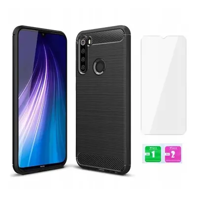 Zesílené černé pouzdro Carbon ochranné sklo pro Redmi Note 8T