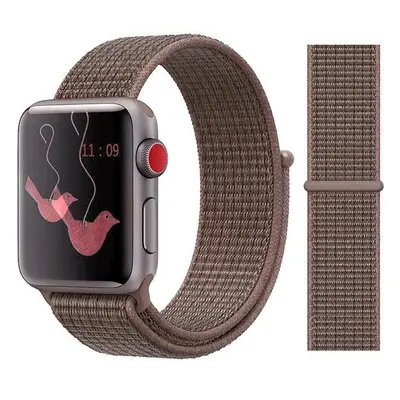 Nylon řemínek pásek pro Apple Watch 38 40mm nebo 42 44mm Hnědý vzor