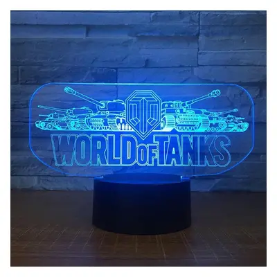 World Of Tanks - stolní 3D lampa s dálkovým ovladačem na barvy