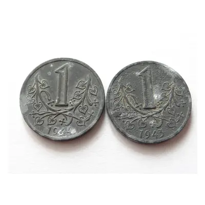 2x 1 Koruna 1943 1944.