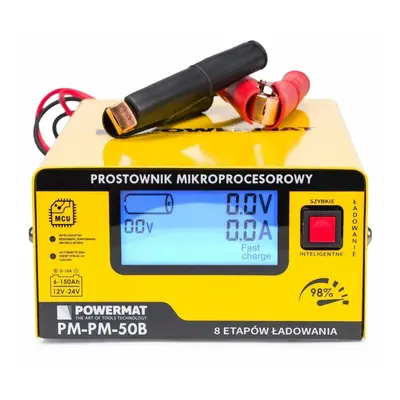 Mikroprocesorová nabíječka baterií 12/24V 8 stupňová Lcd PM-PM-50B