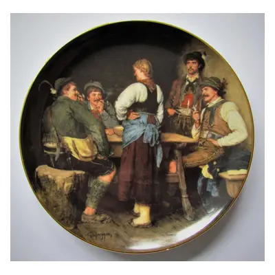 Porcelain Plate Wilderer in der Sennhütte