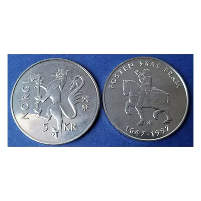 5 Kroner 1997 Norsko 350. výročí založení Norské pošty Km 461