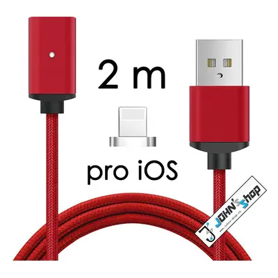 M2-Magnetický Usb kabel-Červený-iOS (Apple)-2m