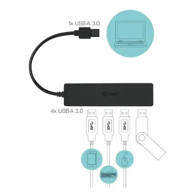 i-tec Usb hub Usb 3.0 4port pasivní Slim černý