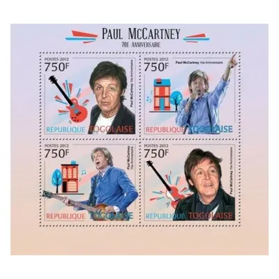 Togo 2012 Paul Mccartney The Beatles Mi 4548-51 Kat 12 P010