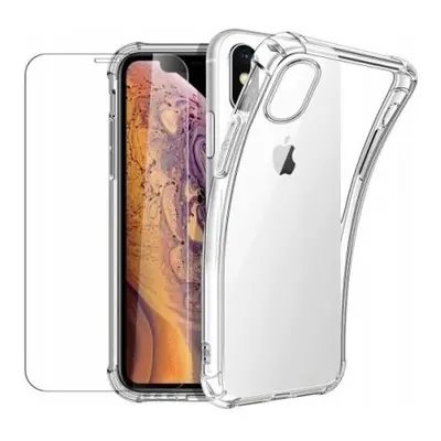 Zesílený protinárazový zadní kryt tvrzené ochranné sklo iPhone Xs