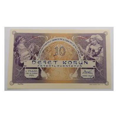 Nevydaný návrh 10 koruna 1919/2022 Ivančice Mucha Stc Unc