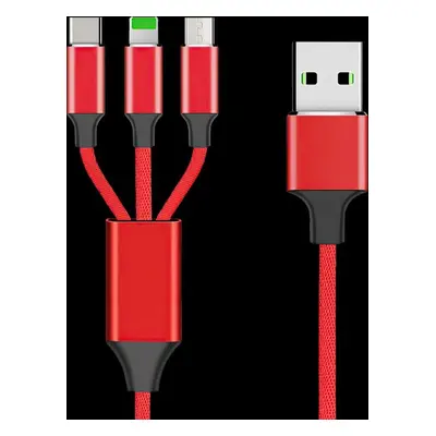 Kabel 3v1 - Červený (Micro Usb Usb C iPhone)