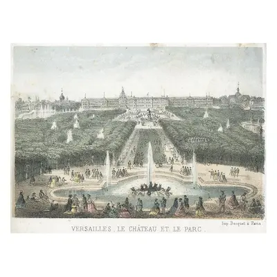 Paris Versailles Riviere kolor. litografie 1870