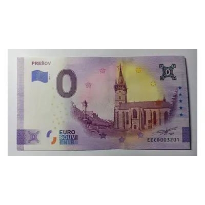 0 Euro bankovka souvenir Presov 2021-2