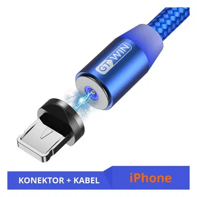 Nabíjecí kabel 2 m magnetický konektor Lightning blue