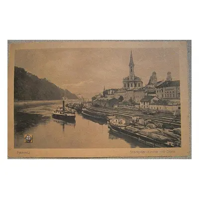 Německo Passau - Stadtpfarrkirche mit Dom / parník přístav (MF 1922)