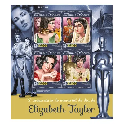 Svatý Tomáš 2016 Elizabeth Taylor herečka Mi 6601-04 Kat 12 P068