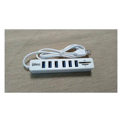 Mini Usb Hub 3.0 čtečkou karet Tf Sd 6x Usb port