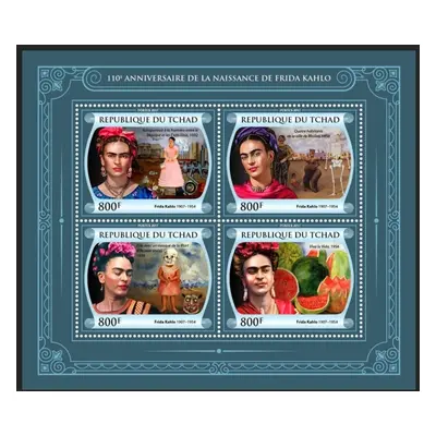 Čad 2017 Umění Frida Kahlo Mi 3286-89 Kat 13 2526