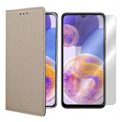 Flipové zlaté pouzdro Magnet tvrzené sklo pro Samsung Galaxy A33 5G