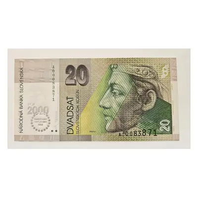 Bankovka Slovenska 20 Korun 1993 Série A Bimilenium N/unc