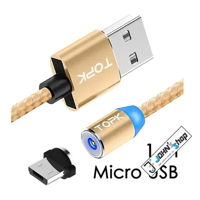 M5-Magnetický Usb kabel-Zlatý-Micro USB-1 m