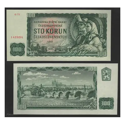 Čsr - 100 koruna 1961 série G71 neperforovaná Unc /BC.655