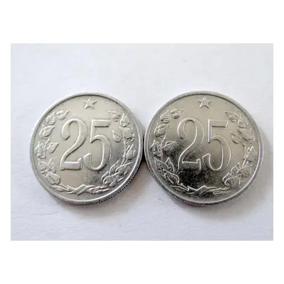 2x 25 haléř 1962 1963.