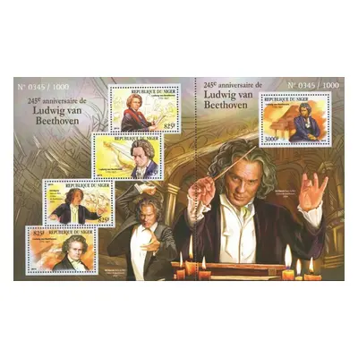 Niger 2015 Ludwig van Beethoven Top Set Mi 3652-56 Kat 24 R049